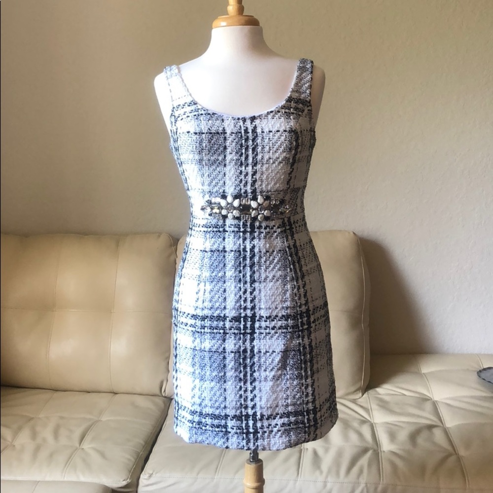 Size 8 Black and White Tweed Boston Proper Dress